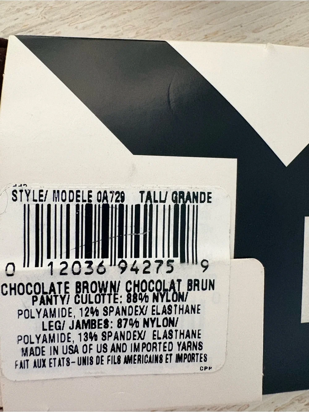 NWT DKNY Chocolate Brown Luxe Opaque Tights Size L